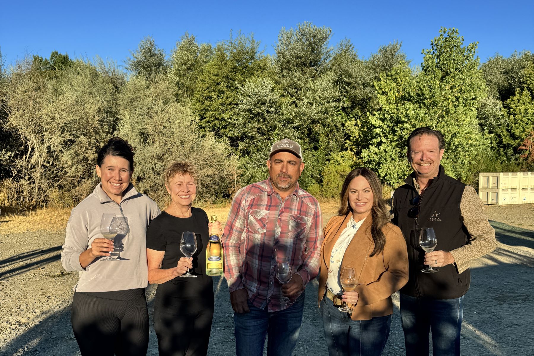 Amista Vineyards Team Celebrating First Organic Harvest