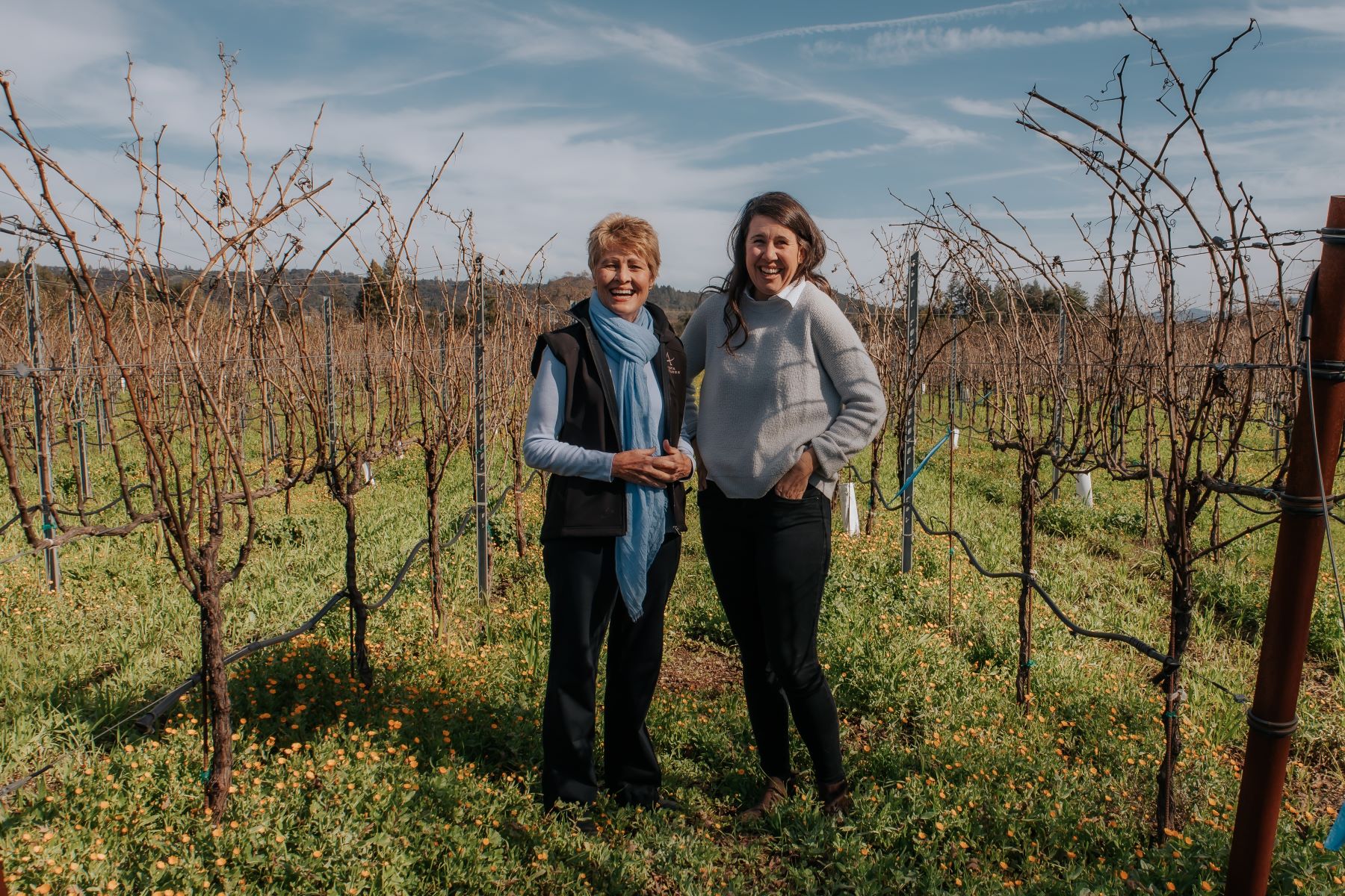 Vicky and Ashley in the Vineyard at Amista