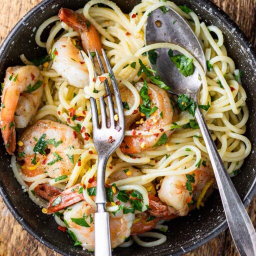 Mike’s Shrimp in Lemon Butter Sauce with Linguine