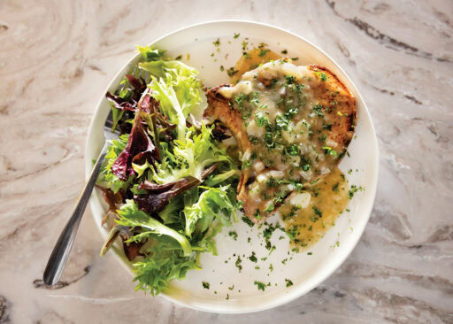 Thick Cut Pork Chop with Herb Garlic Sauce