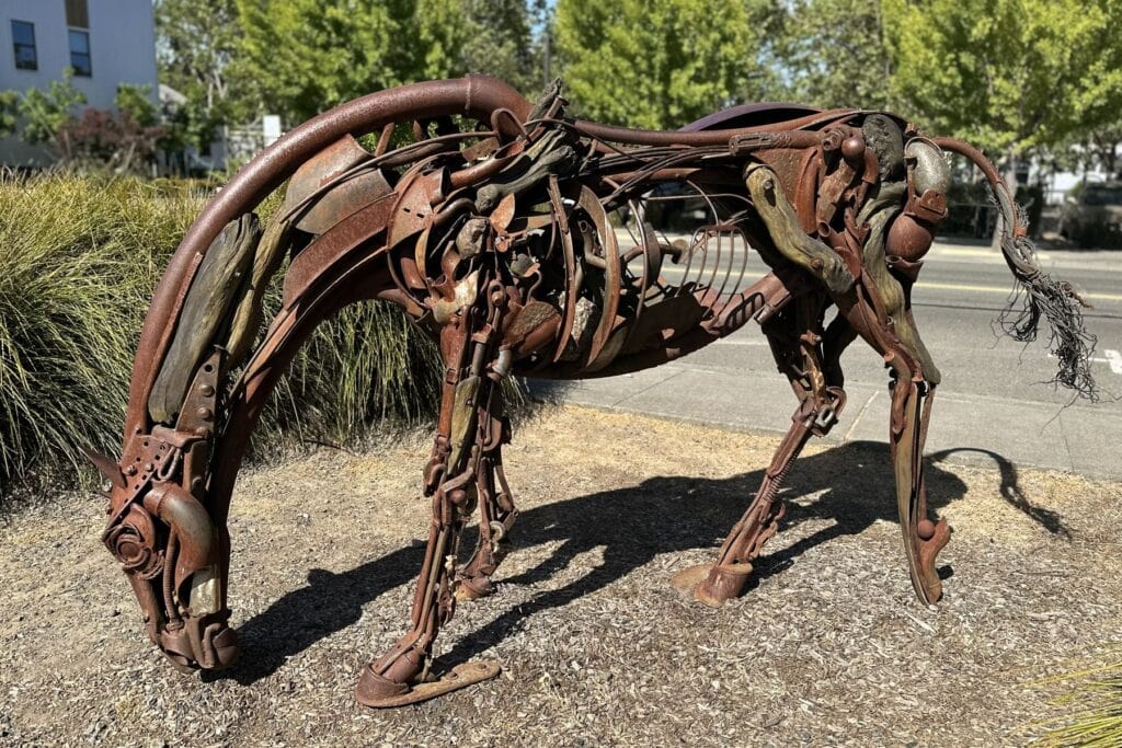Grazing Horse Sculpture Healdsburg CA
